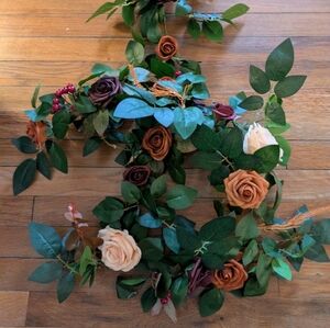 Artificial Floral Garland with Roses and Greenery (60 inches)